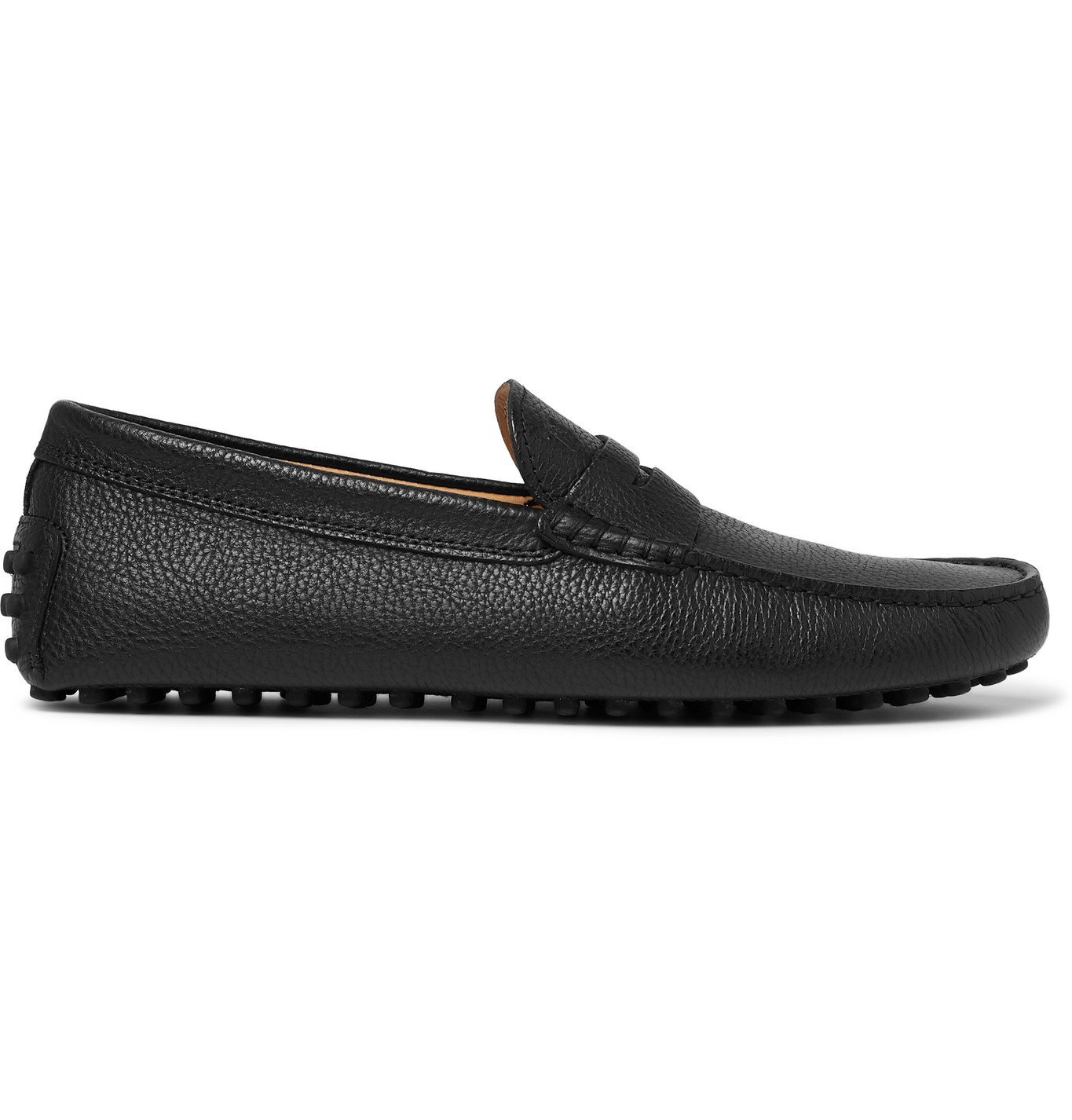 Tod's - Gommino Textured Leather Driving Shoes - Black Tod's