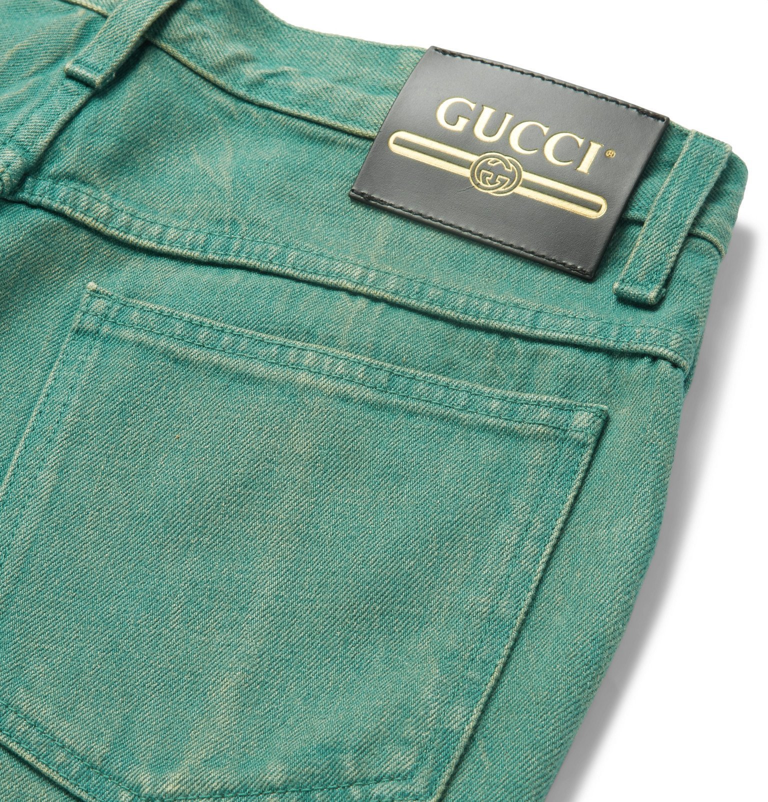 green gucci jeans