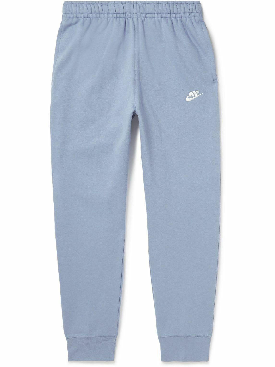 Nike - Tapered Cotton-Blend Jersey Sweatpants - Blue Nike