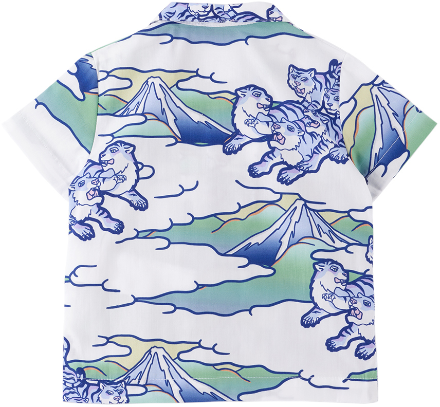 Kenzo Baby White Kenzo Paris Printed Shirt Kenzo