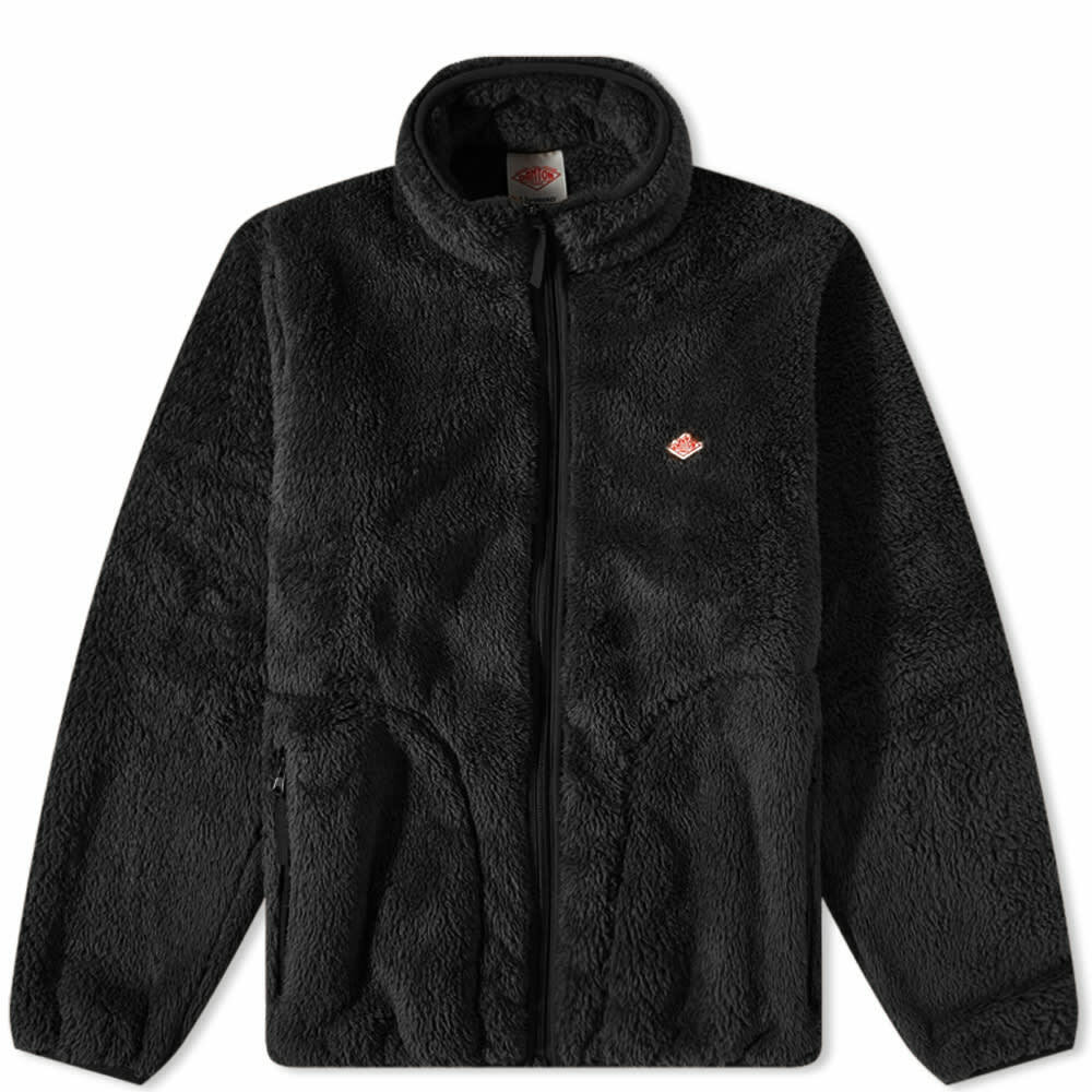 Danton Men's High Pile Fleece Jacket in Black Danton