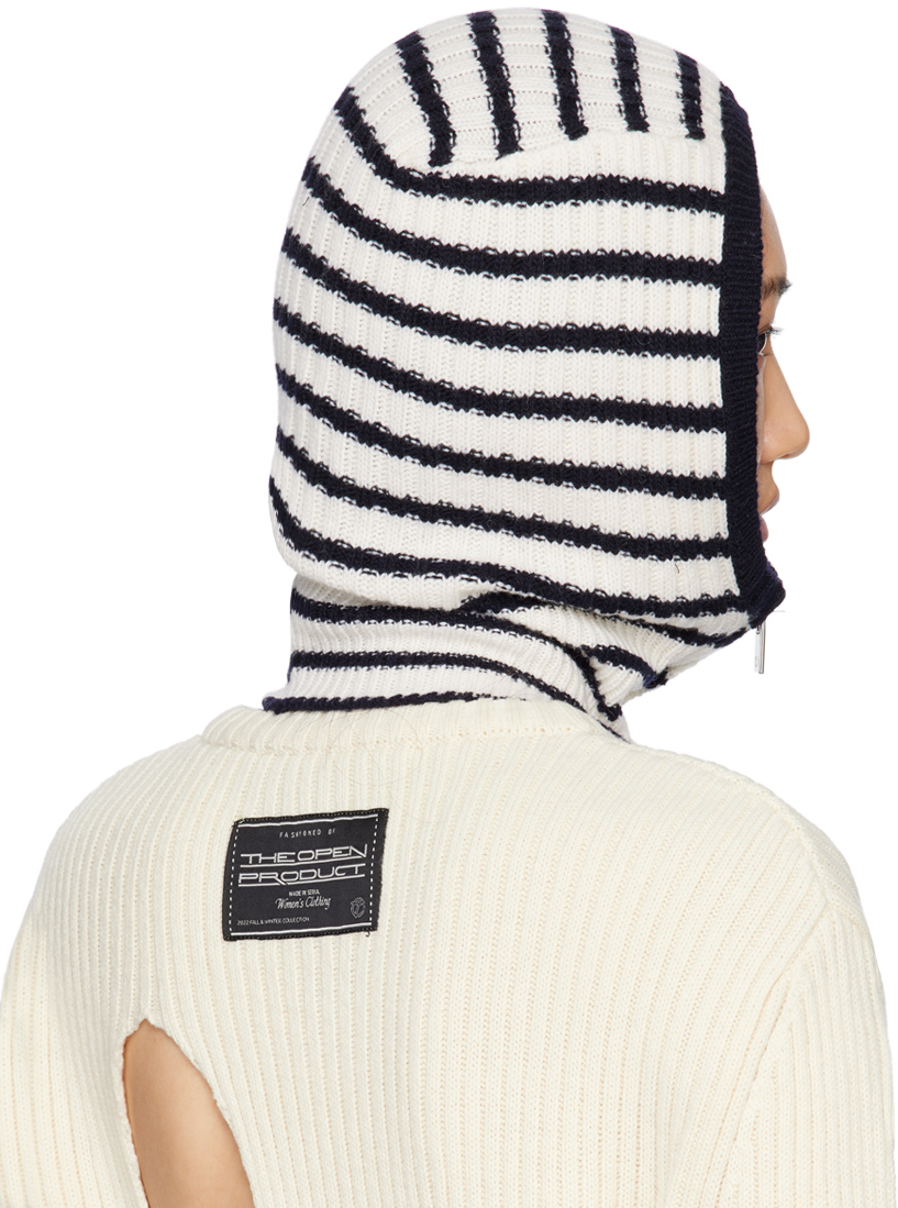 TheOpen Product Black & White Stripe Zip Up Balaclava TheOpen Product