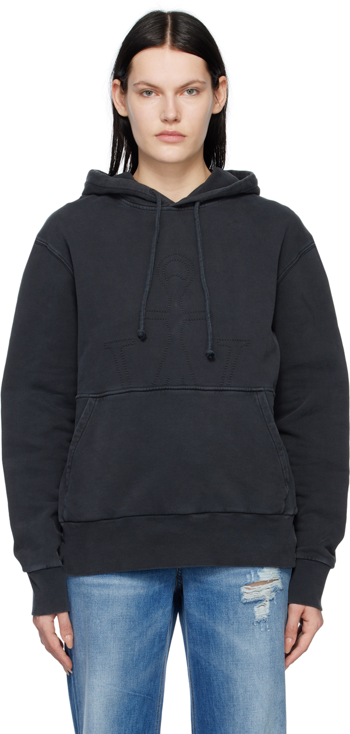 JW Anderson Black Embroidered Hoodie JW Anderson