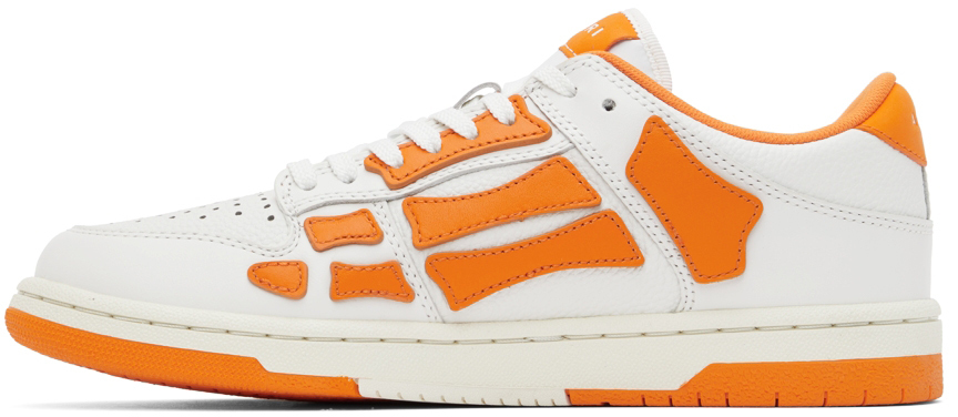 AMIRI White & Orange Skel Top Low Sneakers Amiri