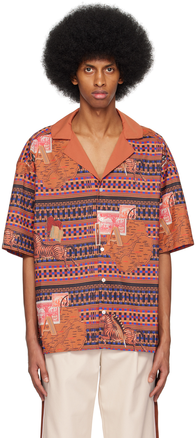 Ahluwalia Brown Graphic Shirt Ahluwalia Studio