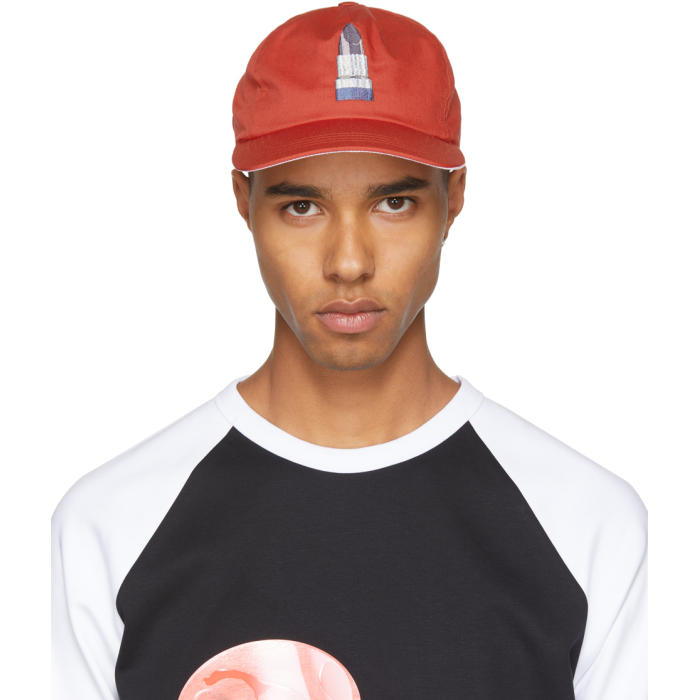 Acne Studios Red Lipstick Calis Soft Baseball Cap Acne Studios