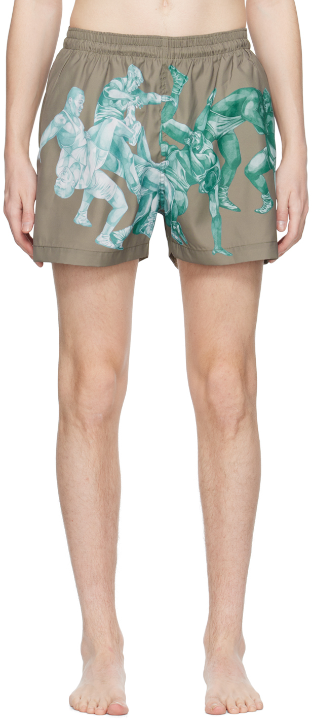 JW Anderson Gray & Green Pol Anglada All Over Shorts JW Anderson