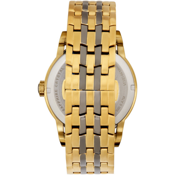 Versace Gold and Gunmetal Palazzo Empire Watch Versace