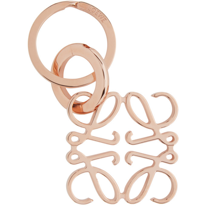 Loewe Rose Gold Anagram Keychain Loewe