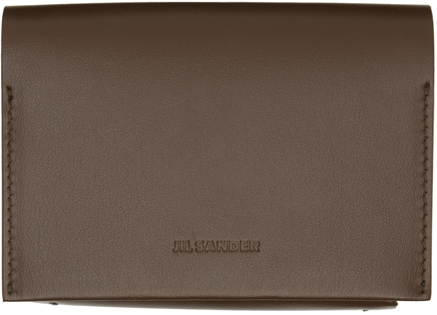 Jil Sander Brown Origami Card Holder Jil Sander