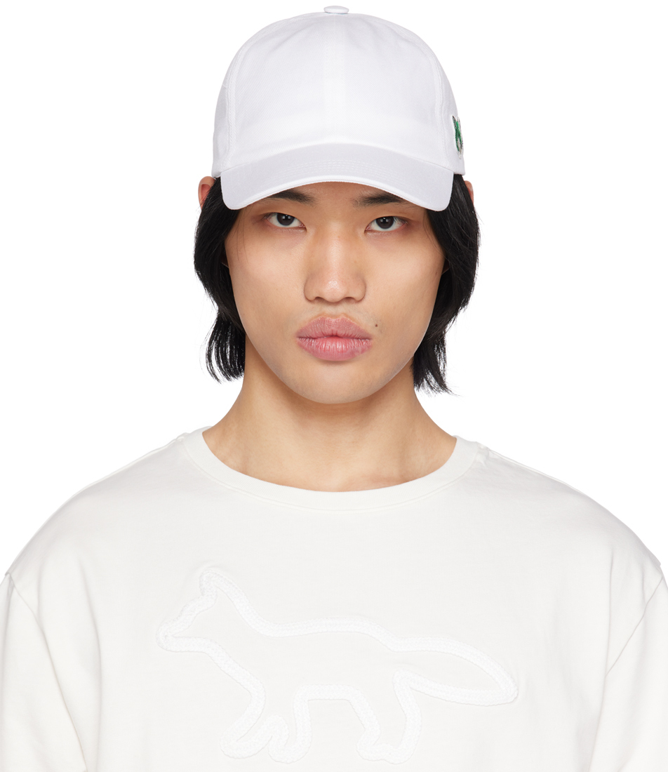 Maison Kitsuné White Seasonal Fox Head Cap Maison Kitsune