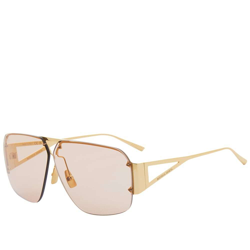 Photo: Bottega Veneta Eyewear Men's BV1065S Sunglasses in Gold/Brown