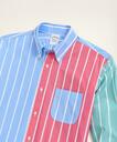 Brooks Brothers Men's Regent Regular-Fit Original Broadcloth Sport Shirt, Fun Bold Stripe