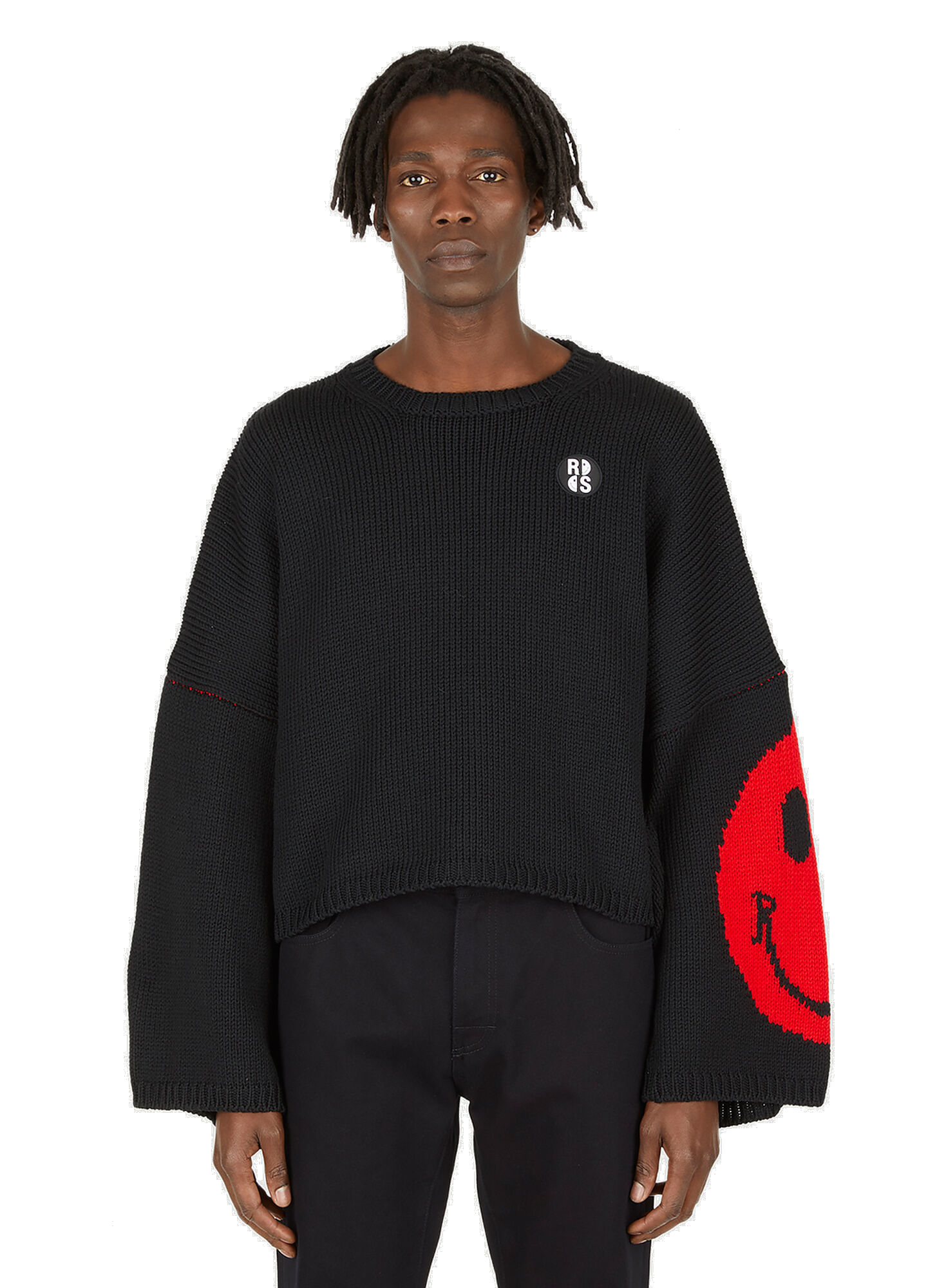 Wide Sleeve Sweater in Black Raf Simons