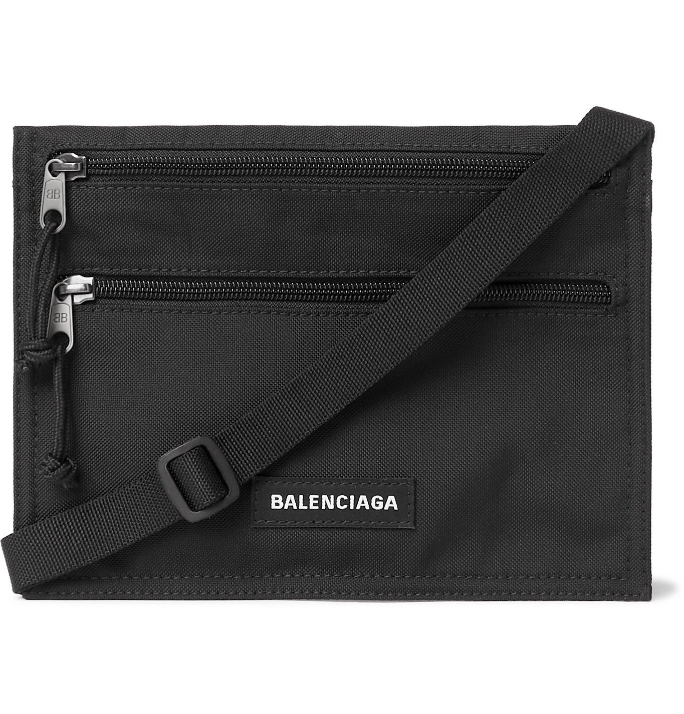 Balenciaga - Explorer Logo-Appliquéd Canvas Messenger Bag - Black ...