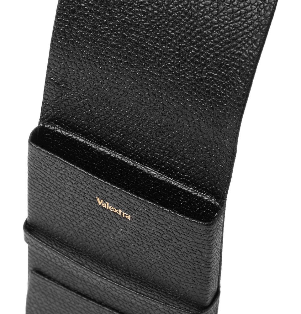 Valextra Valextra Pebble-Grain Card Holder Black w/Box 