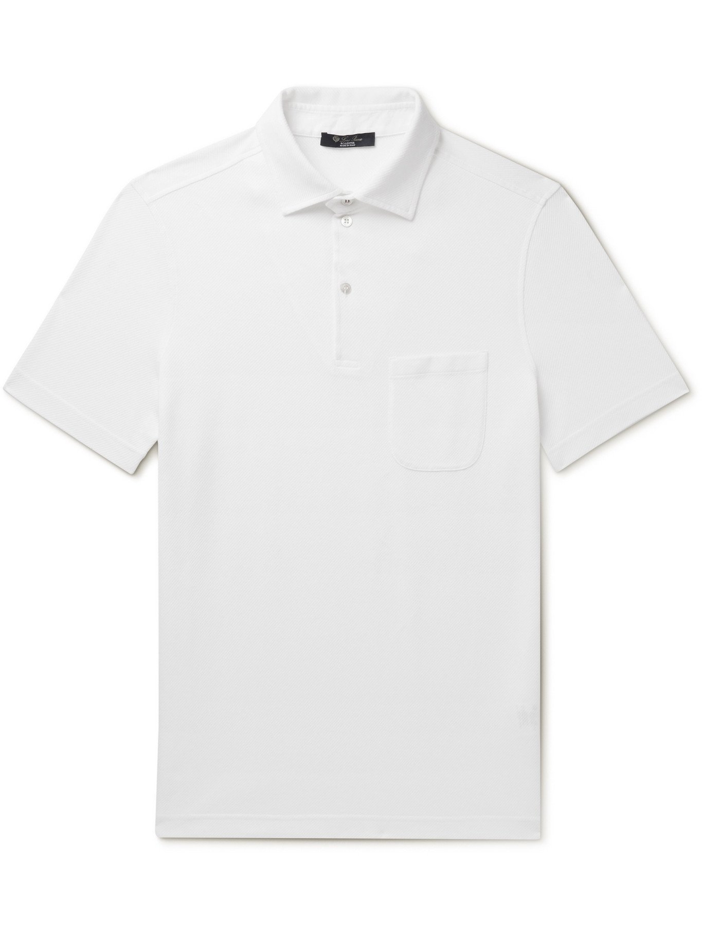 LORO PIANA - Roadster Textured Stretch-Cotton Jersey Polo Shirt - White ...