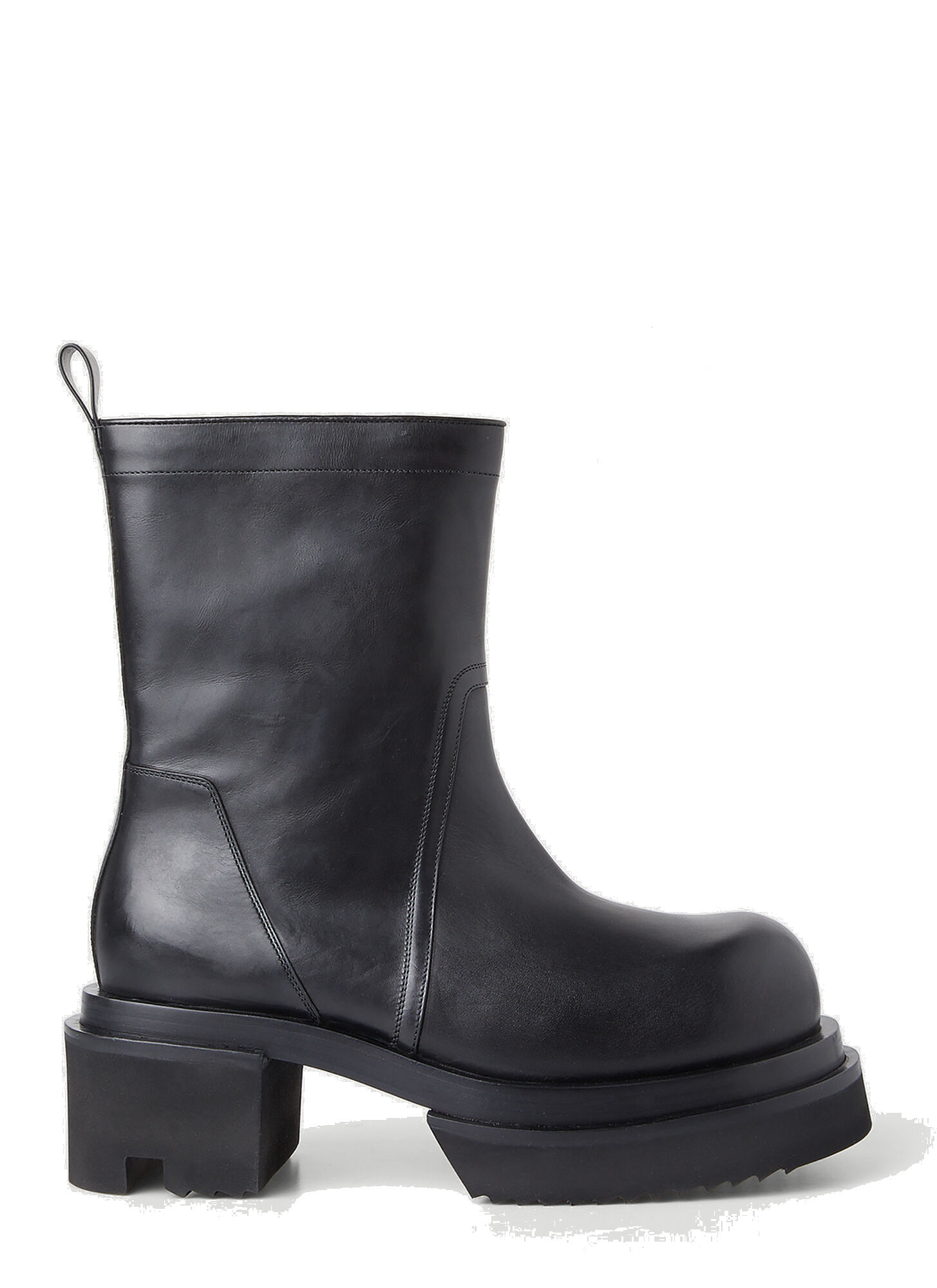 Tread Sole Leather Boots in Black Rick Owens
