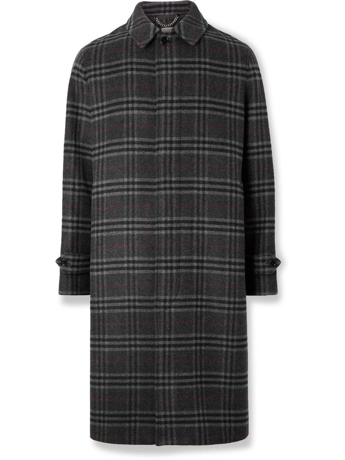 Burberry - Checked Wool and Cashmere-Blend Coat - Gray Burberry