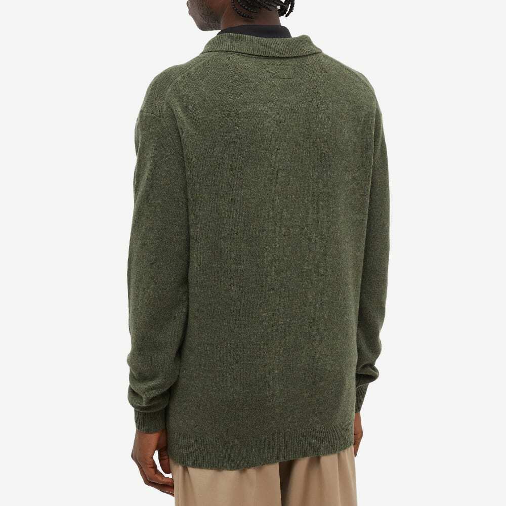 Beams Plus Men's Knit Polo Shirt in Green Beams Plus