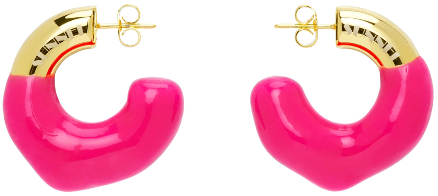 Photo: Sunnei Gold & Pink Rubberized Earrings
