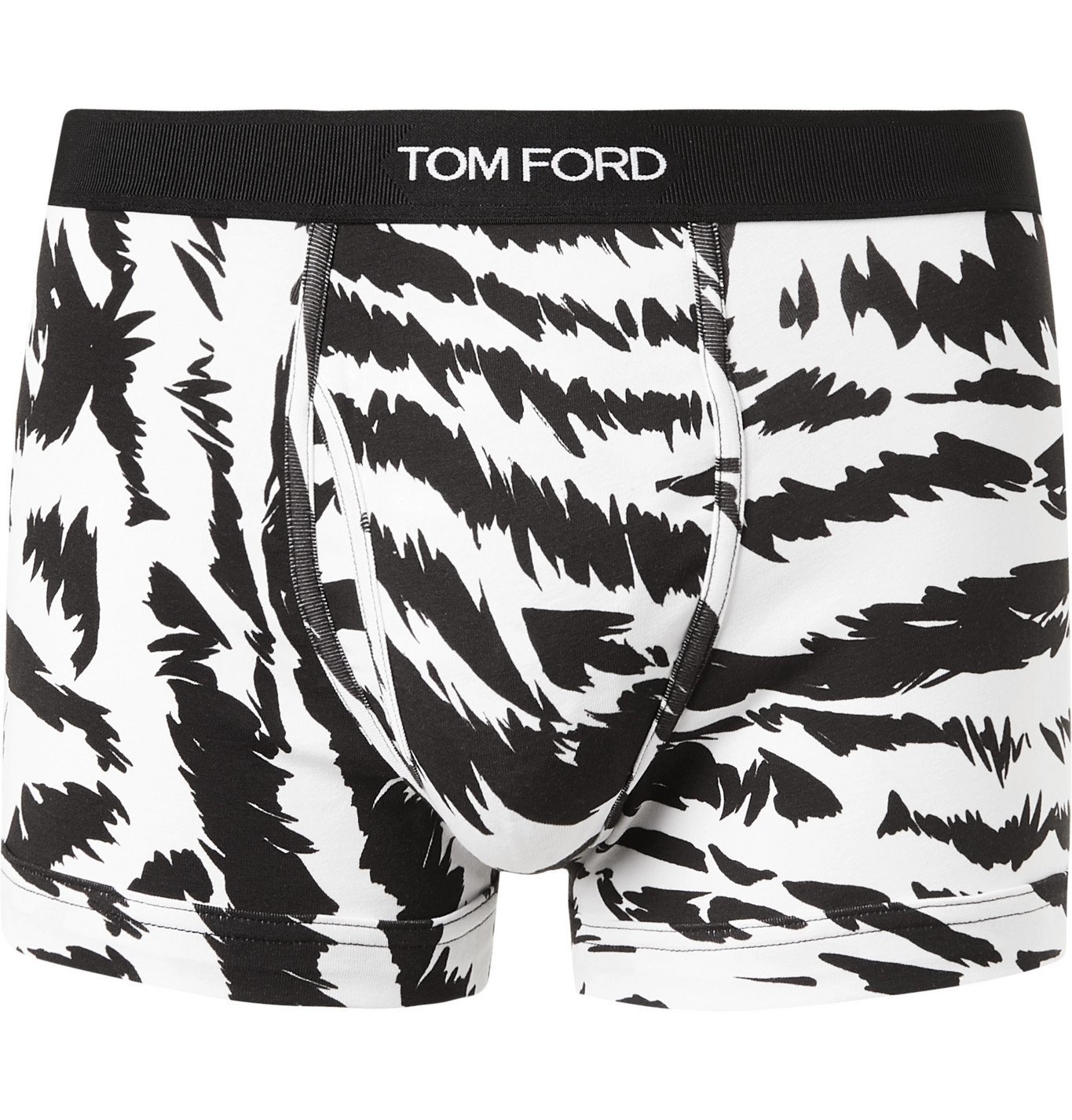 bewaker Catastrofaal Percentage TOM FORD - Zebra-Print Stretch-Cotton Jersey Boxer Briefs - White TOM FORD