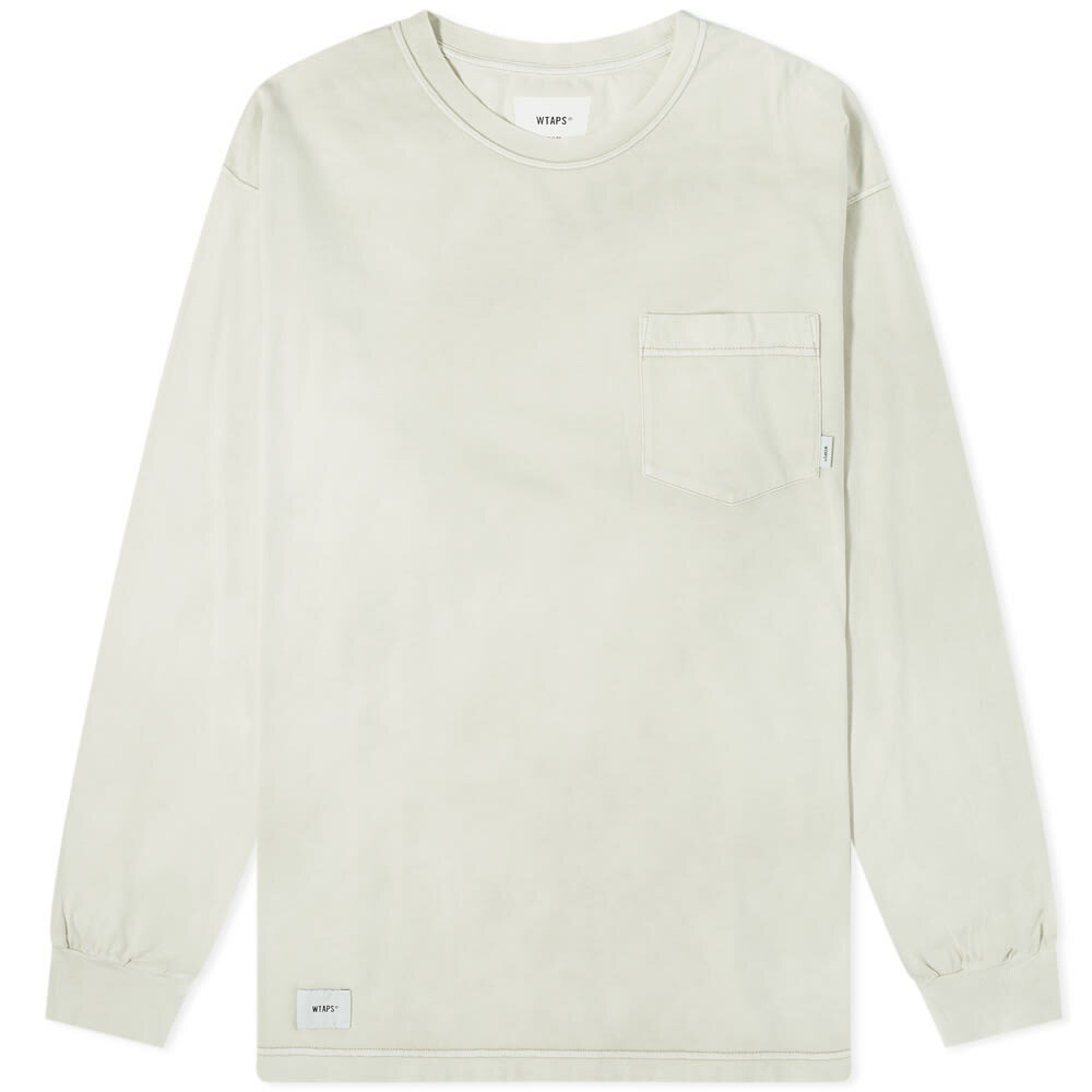 WTAPS Men's Long Sleeve Blank 01 Washed T-Shirt in Off White WTAPS