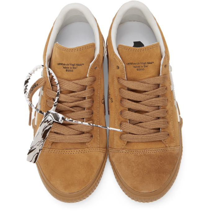 Off-White Tan Suede Vulcanized Low Sneakers Off-White