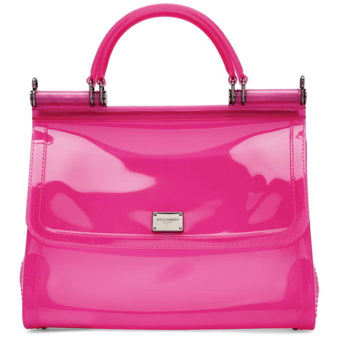 Dolce and Gabbana Pink Small Rubber Miss Sicily Bag Dolce & Gabbana