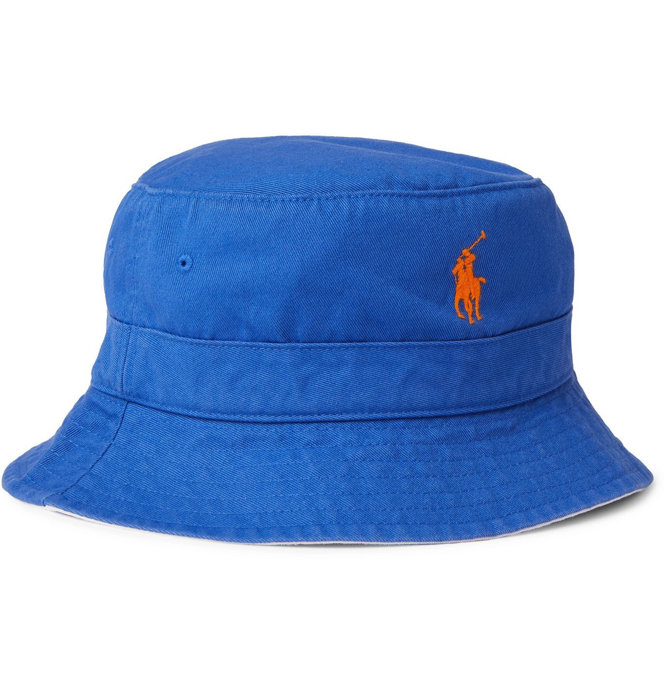 POLO RALPH LAUREN - Logo-Embroidered Cotton-Twill Bucket Hat - Blue ...