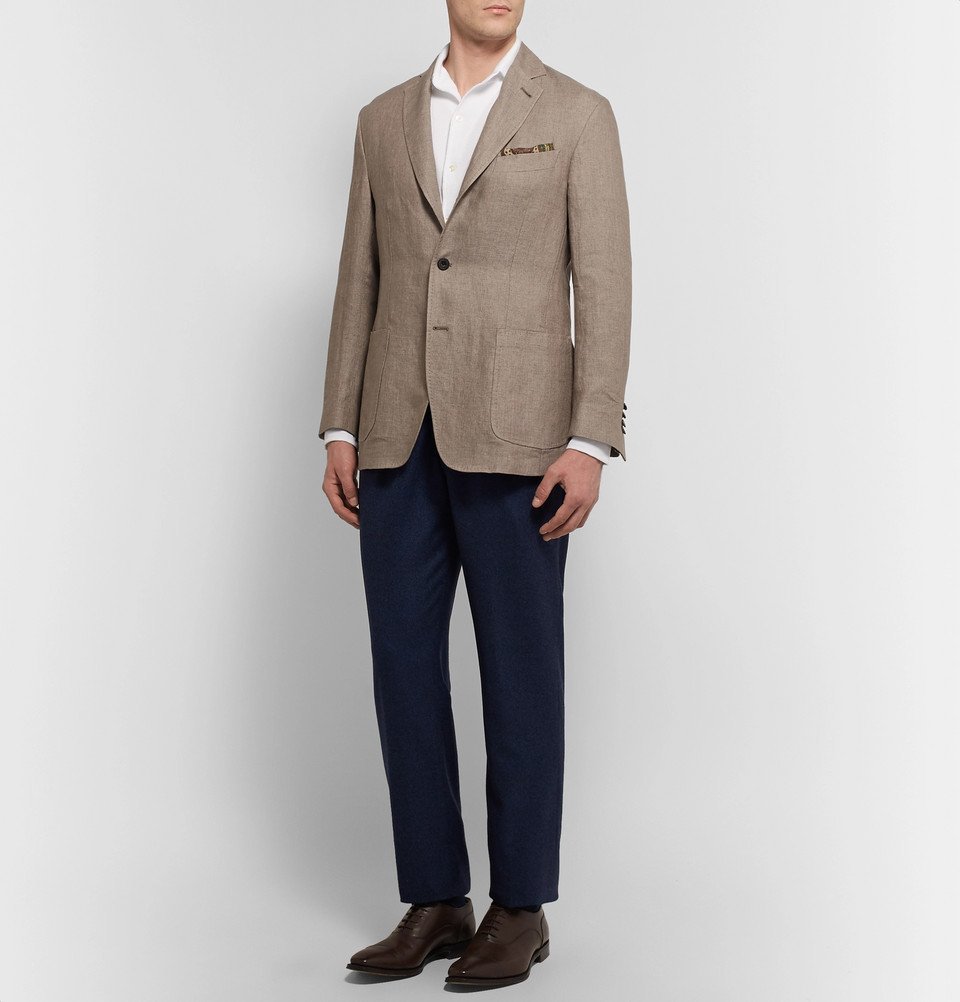 Rubinacci - Unstructured Linen Blazer - Men - Brown Rubinacci