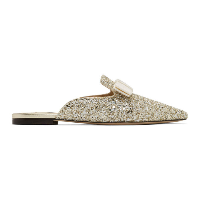 white glitter loafers