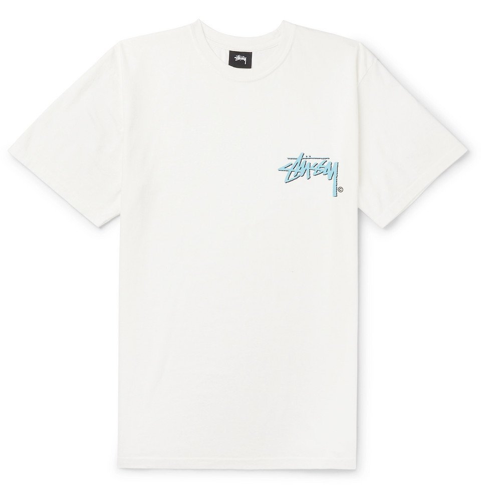 Stüssy - Logo-Print Cotton-Jersey T-Shirt - Off-white Stussy