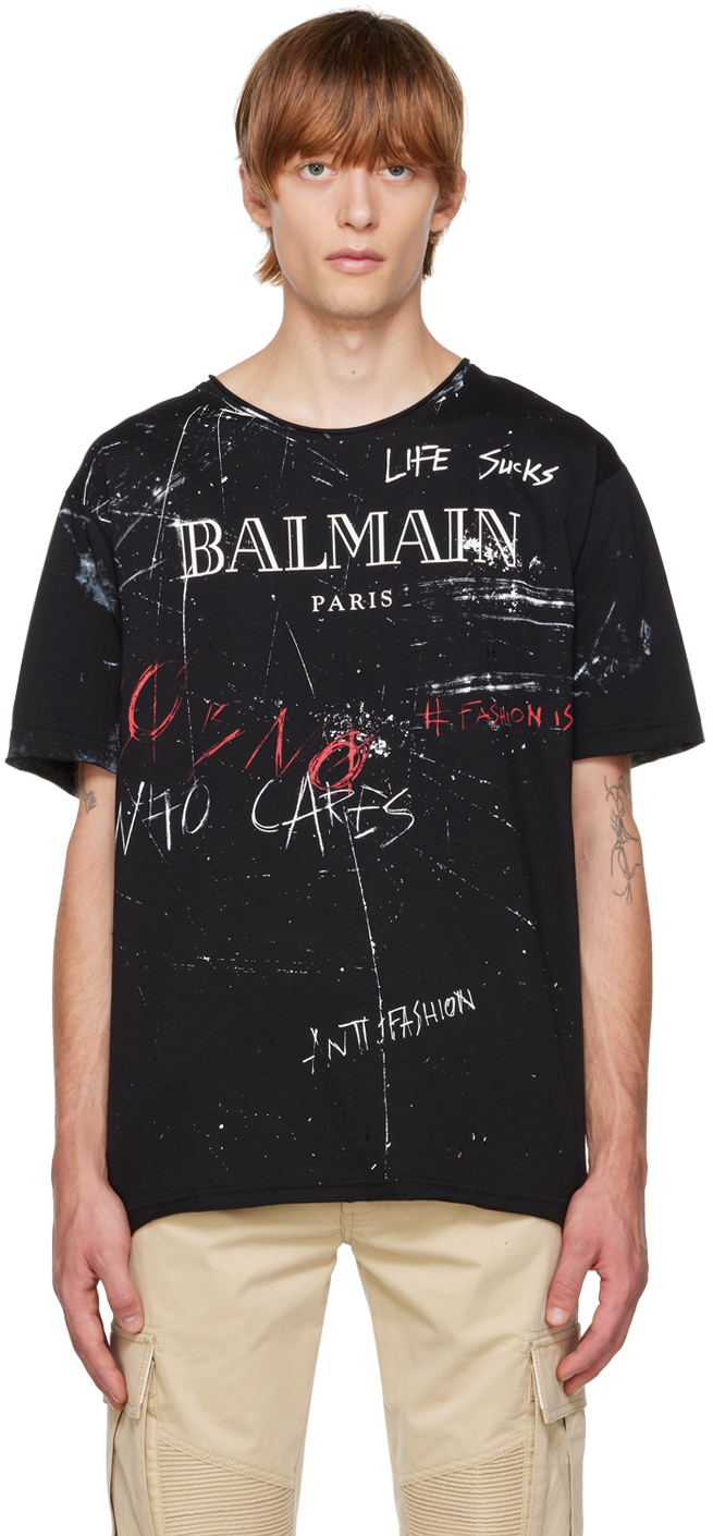 Photo: Balmain Black 'No Is No' T-Shirt