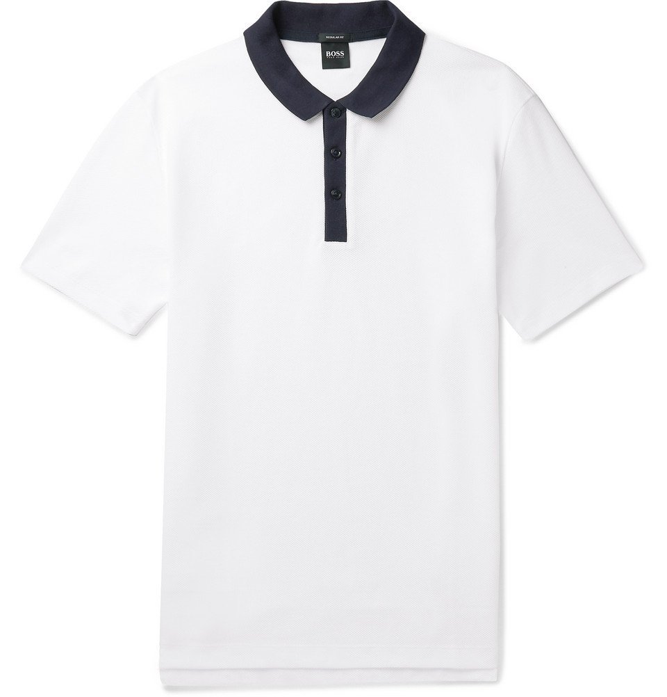 boss polo shirt white