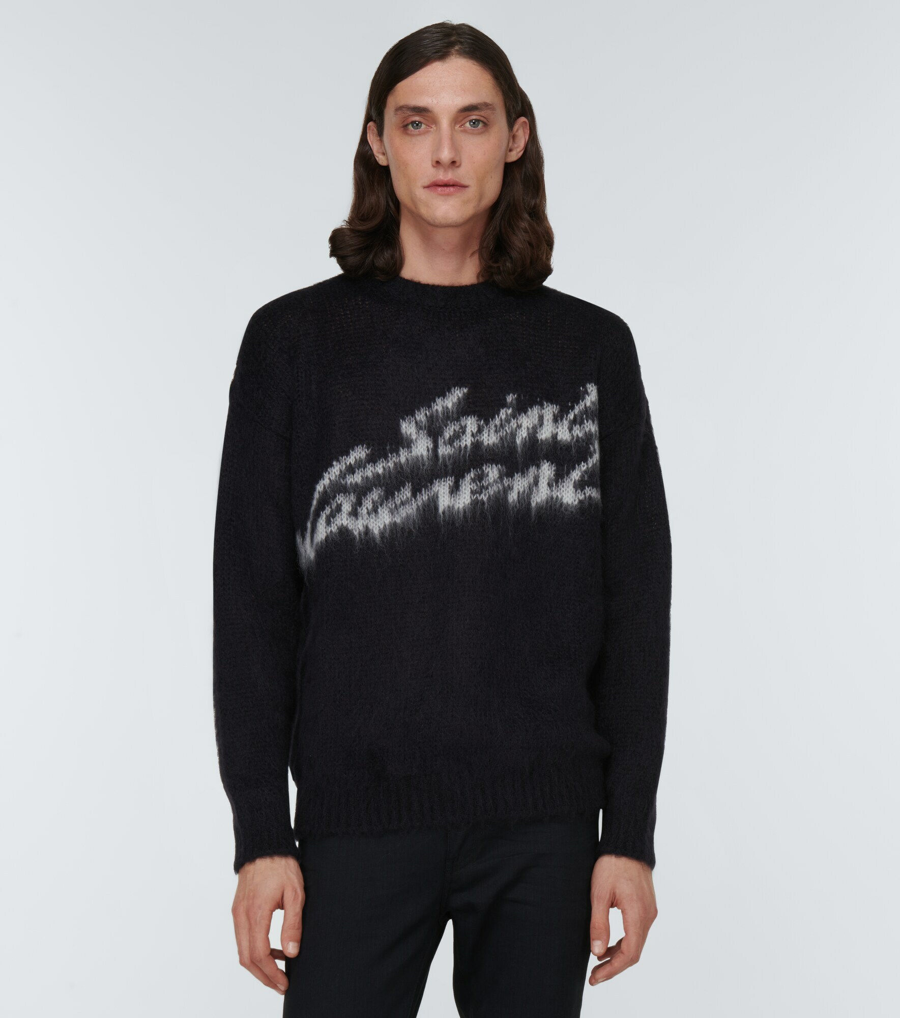 Saint Laurent - Logo mohair-blend sweater Saint Laurent