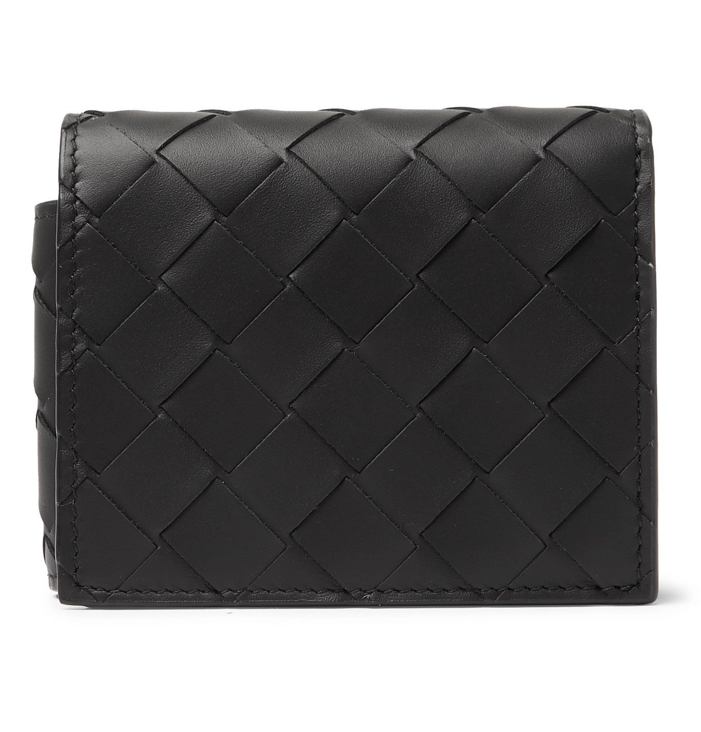 Bottega Veneta - Intrecciato Leather Trifold Wallet - Black Bottega Veneta