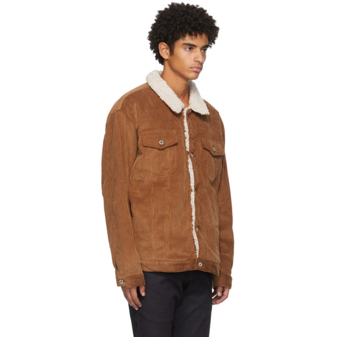 sherpa denim jacket brown