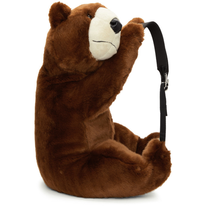 Dolce and Gabbana Brown Eco Fur Teddy Bear Backpack Dolce & Gabbana