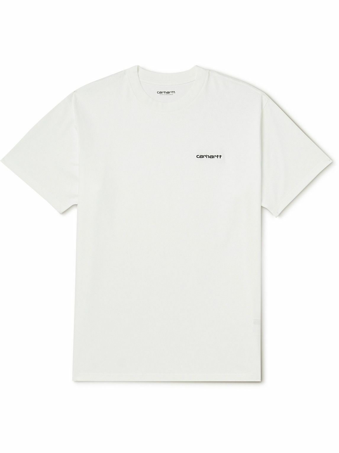 Carhartt WIP - Script Logo-Embroidered Cotton-Jersey T-Shirt - White ...