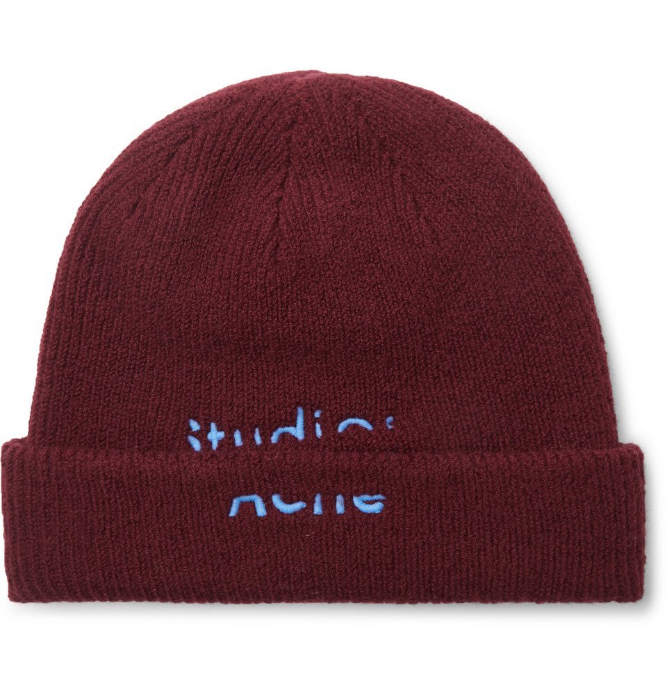 acne studios red beanie