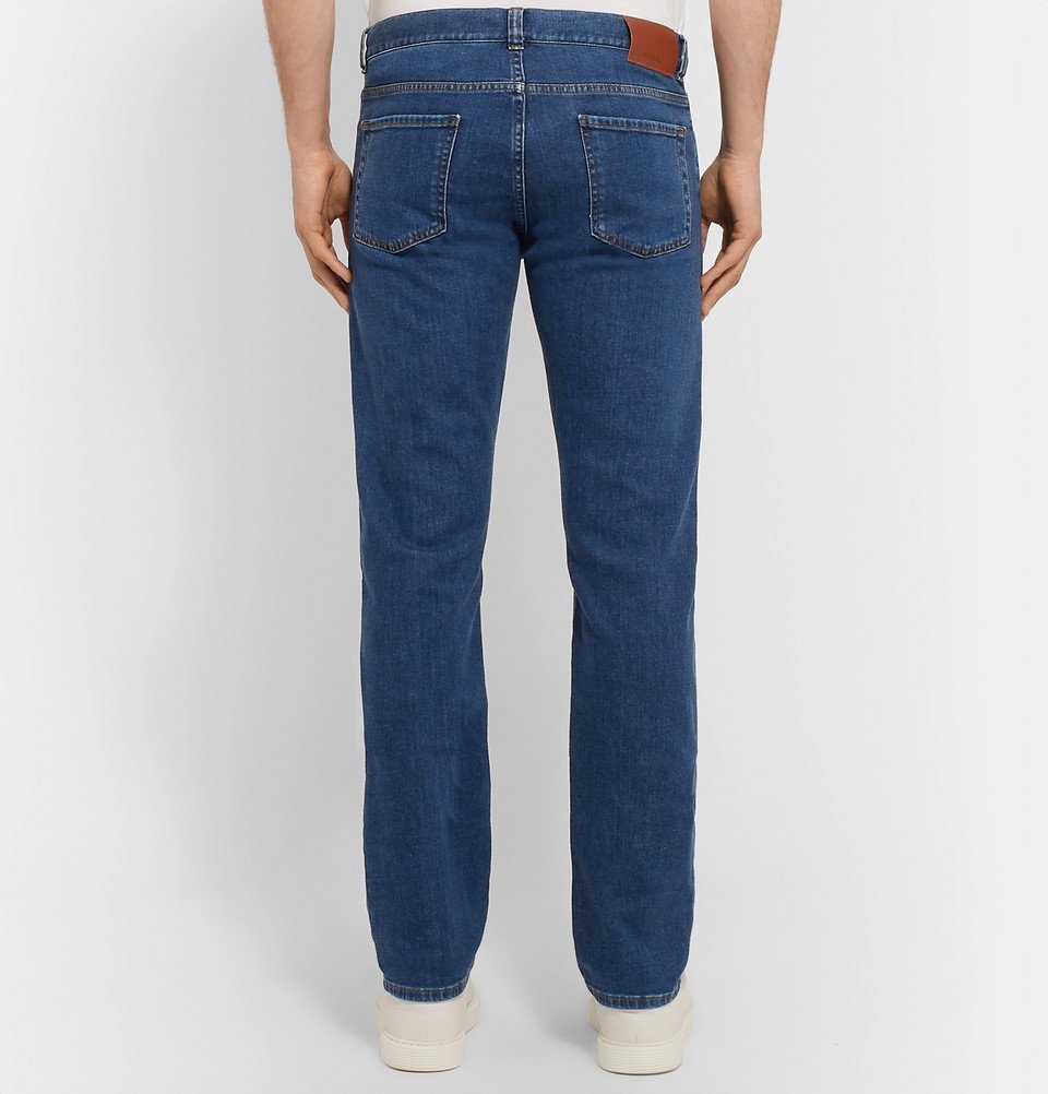 Canali - Stretch Cotton And Cashmere-blend Jeans - Mid Denim Canali