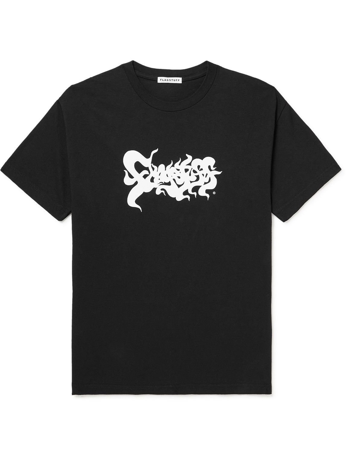 Flagstuff - Printed Cotton-Jersey T-Shirt - Black Flagstuff