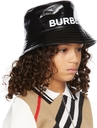 Burberry Kids Black Gabriel Logo Bucket Hat