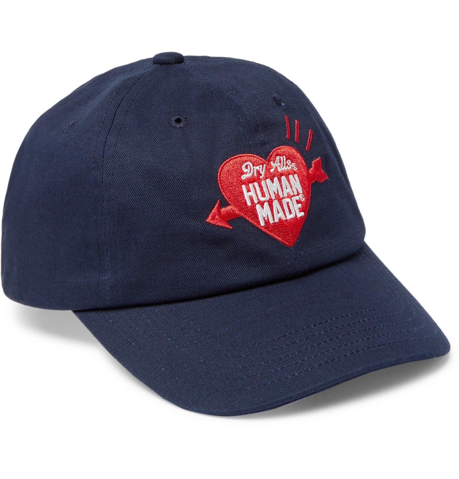 Human Made - Logo-Embroidered Cotton-Twill Baseball Cap - Black 