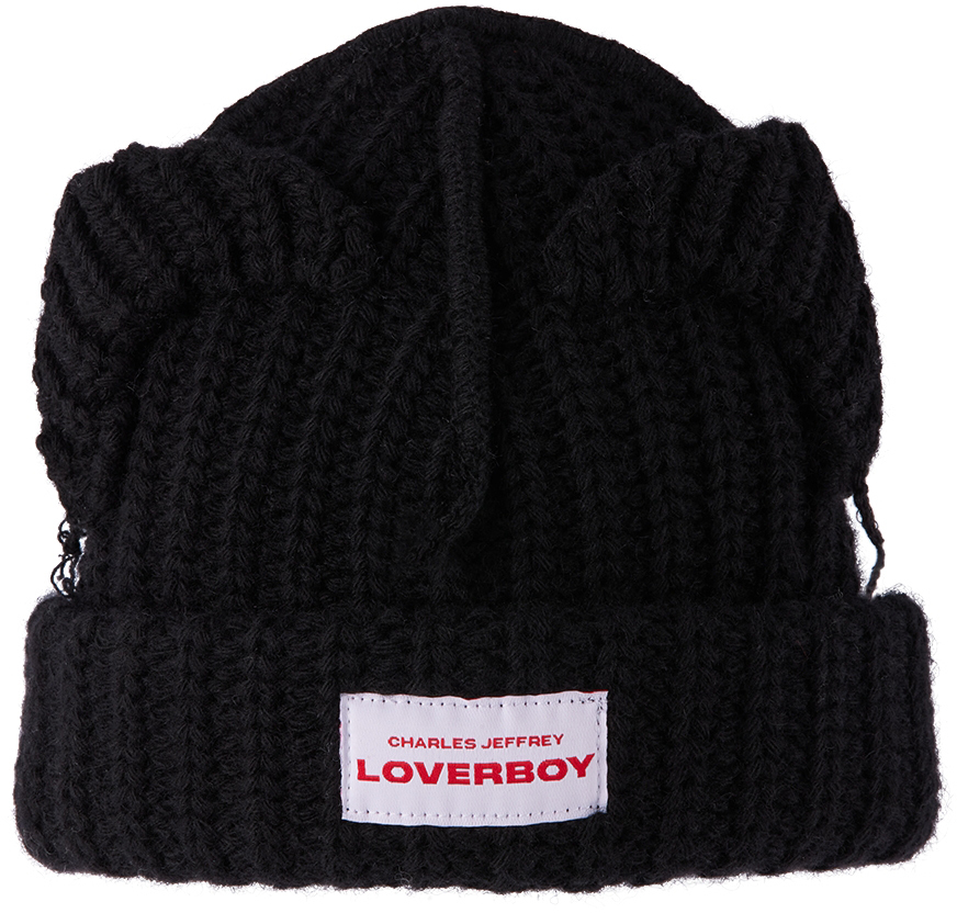 Photo: Charles Jeffrey Loverboy SSENSE Exclusive Baby Black Chunky Ears Beanie