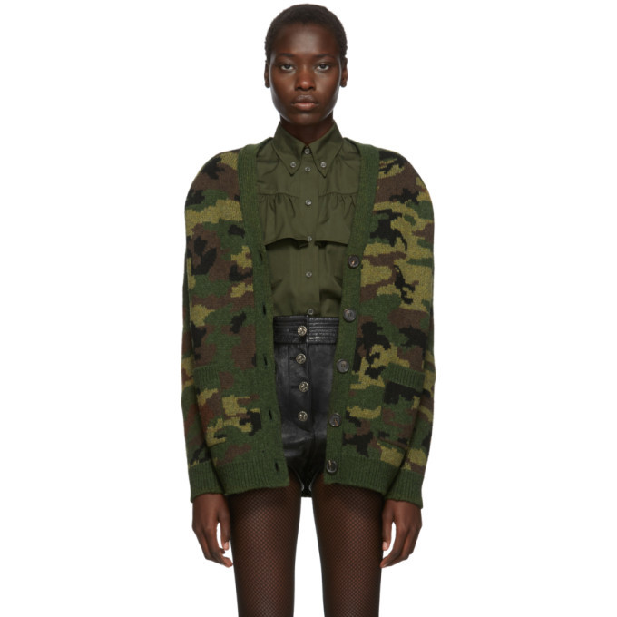 miu miu camo cardigan