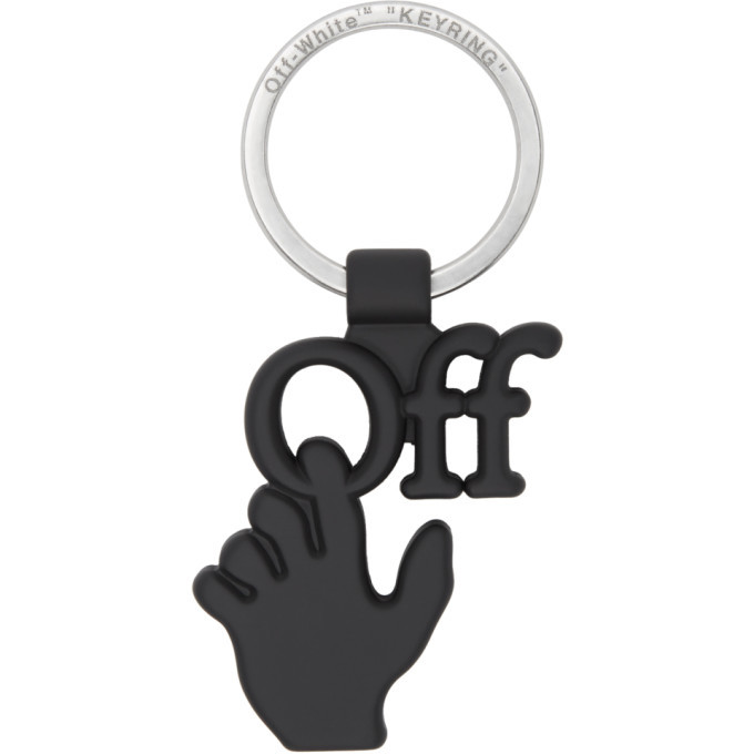 Photo: Off-White Black and Silver Hand Off Keychain