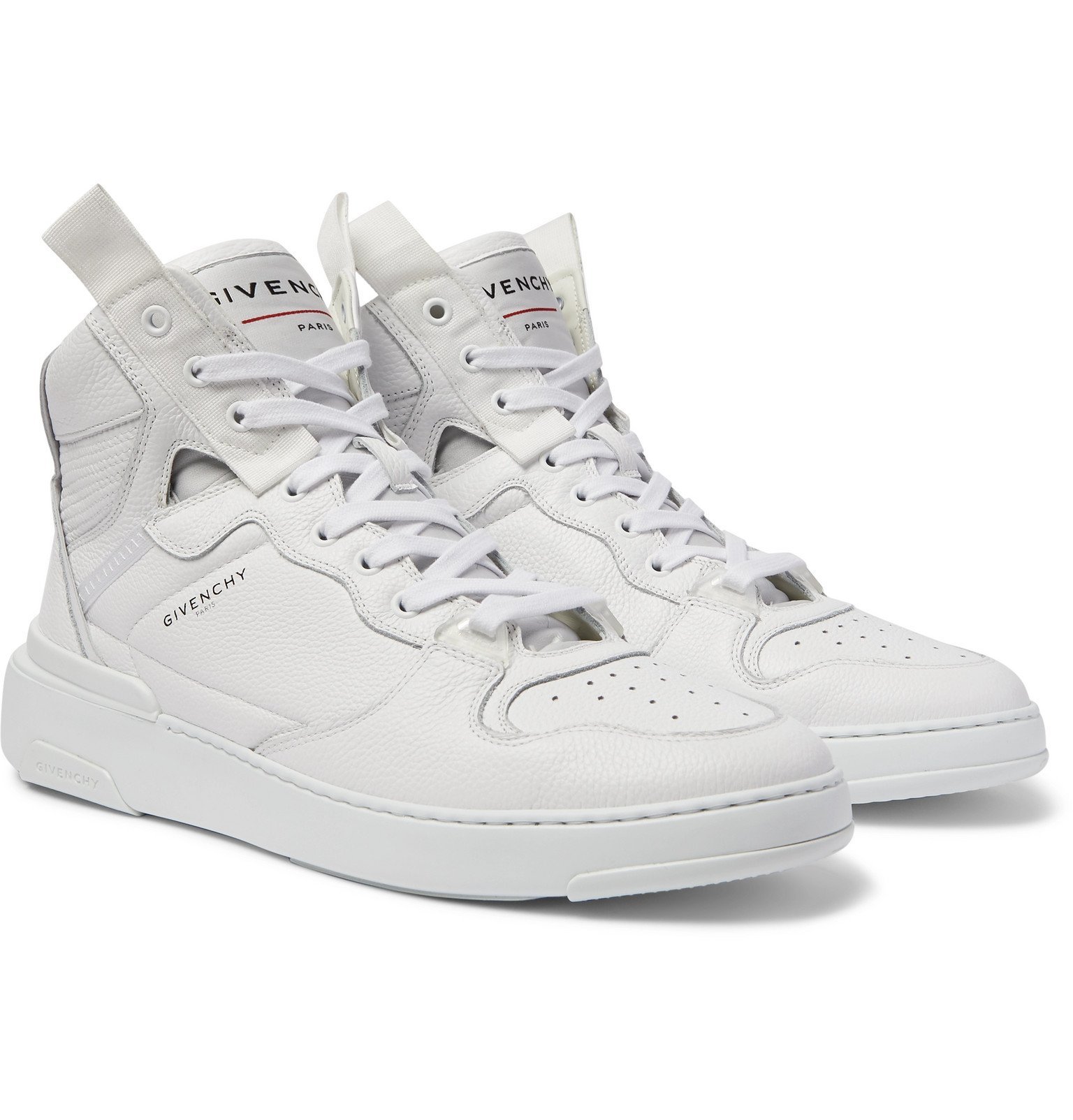 Givenchy - Wing Grosgrain-Trimmed Full-Grain Leather High-Top Sneakers -  White Givenchy