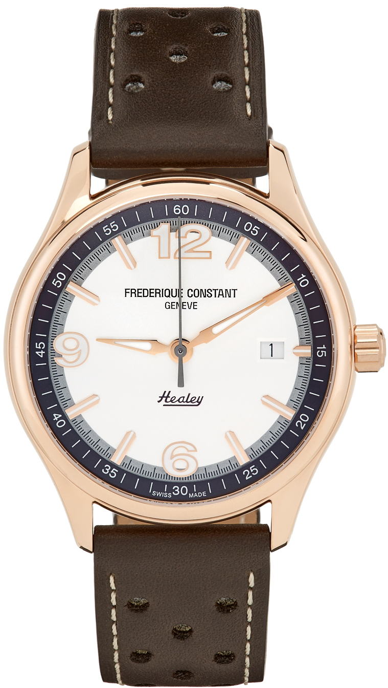 Photo: Frédérique Constant Gold & Brown Healey Edition Vintage Rally Automatic Watch
